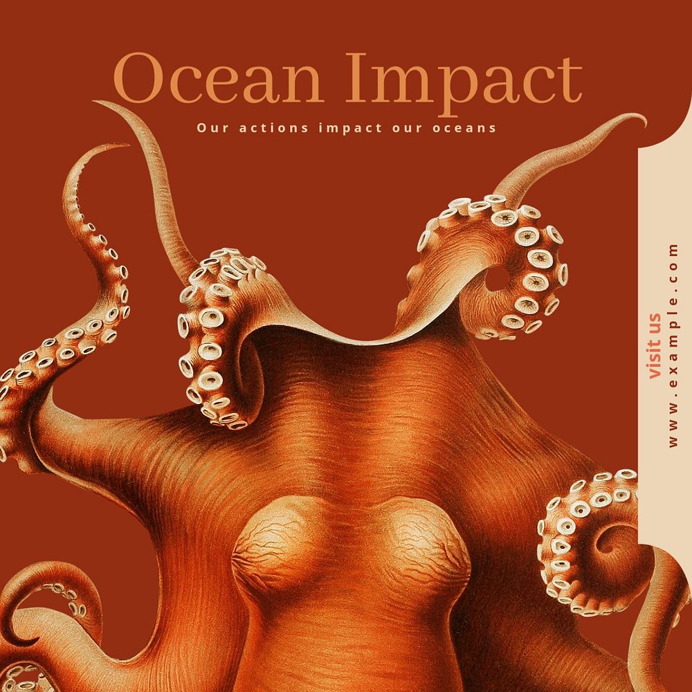 Ocean impact Instagram post template, editable text