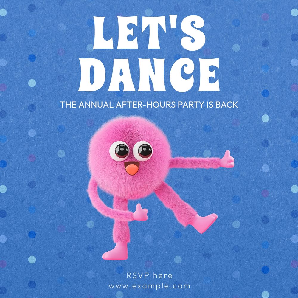 Let's dance Facebook post template, editable design