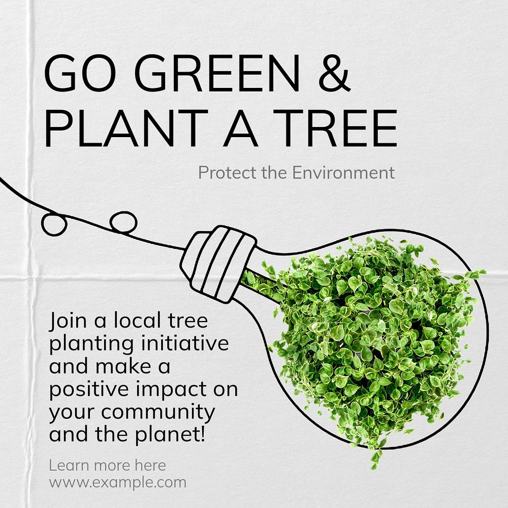 Plant a tree post template, editable social media design