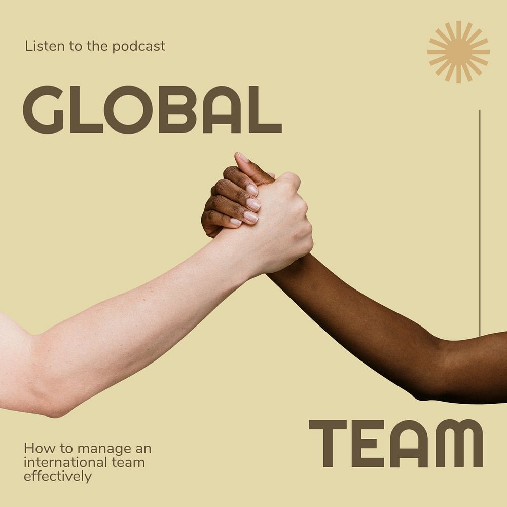 Global team Instagram post template, editable text