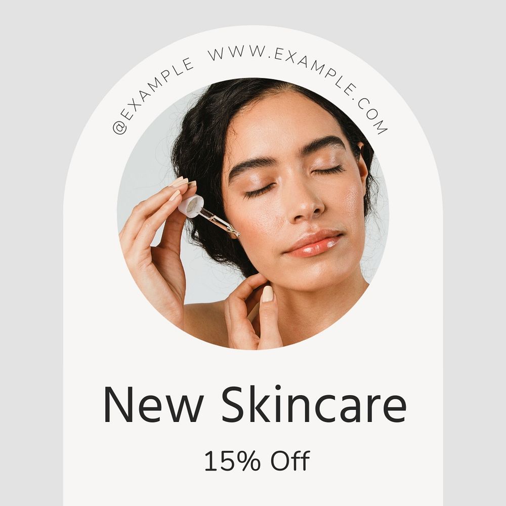 Skincare sale Facebook post template, editable design Instagram post template, editable text