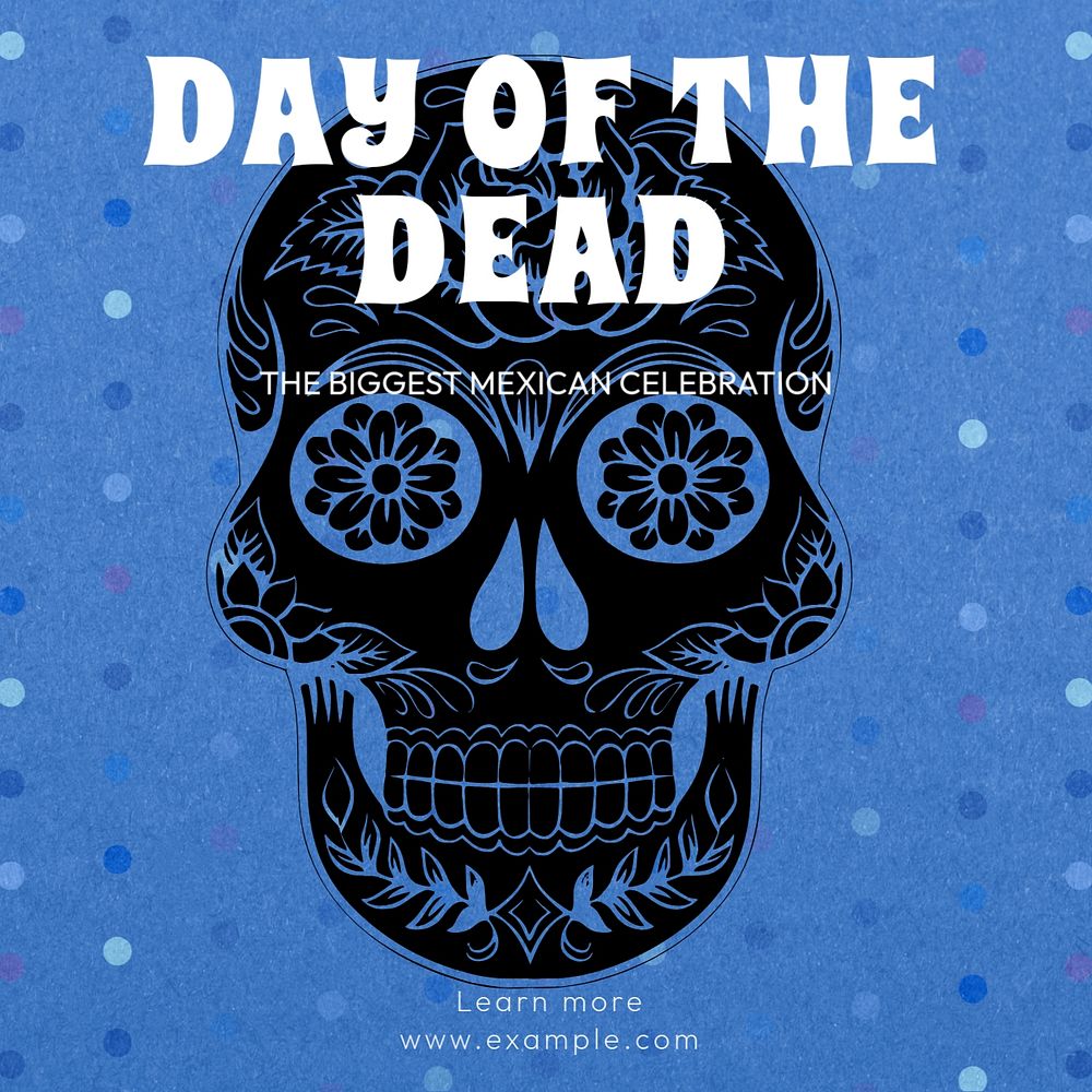 Day of the dead  Instagram post template, editable text