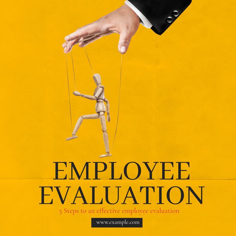 Employee evaluation Instagram post template, editable text