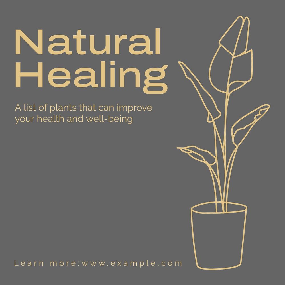 Natural healing Instagram post template, editable text