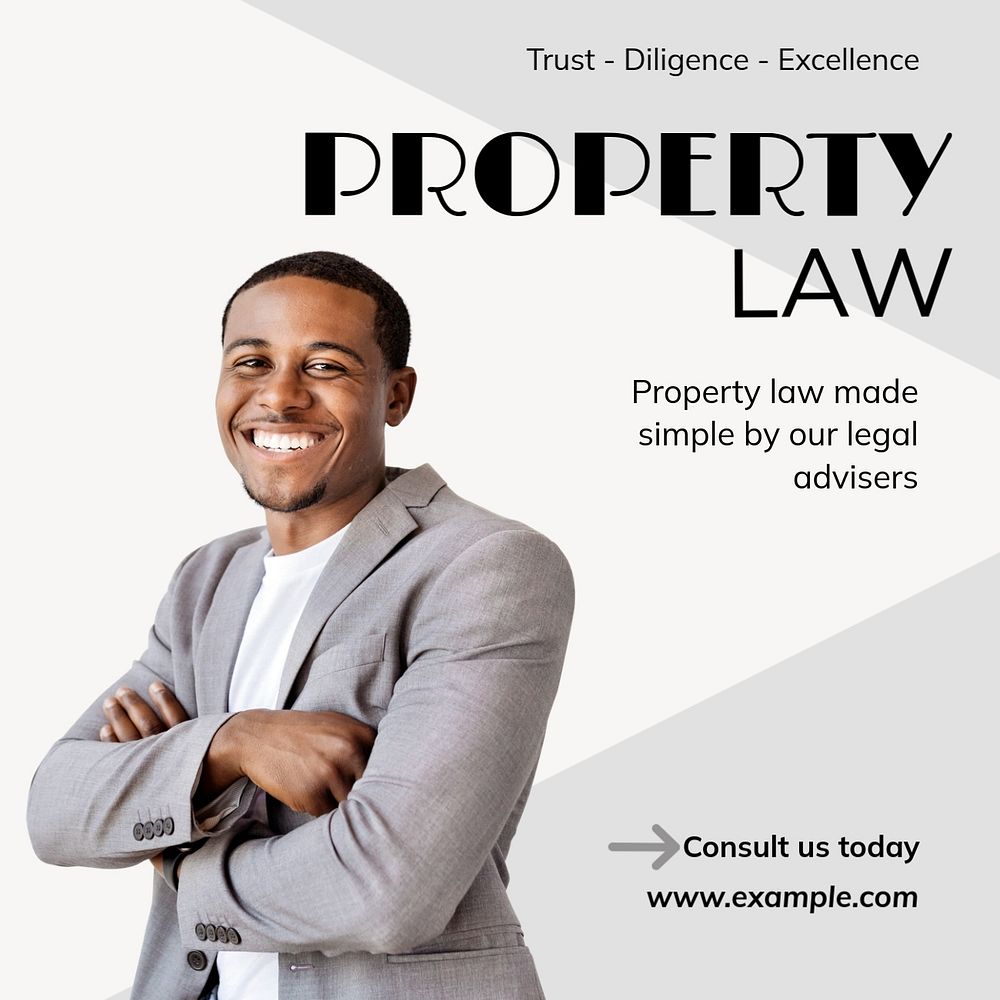 Property law Instagram post template, editable text