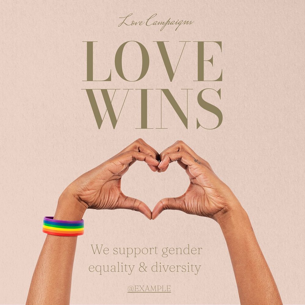 Love wins  Instagram post template, editable text