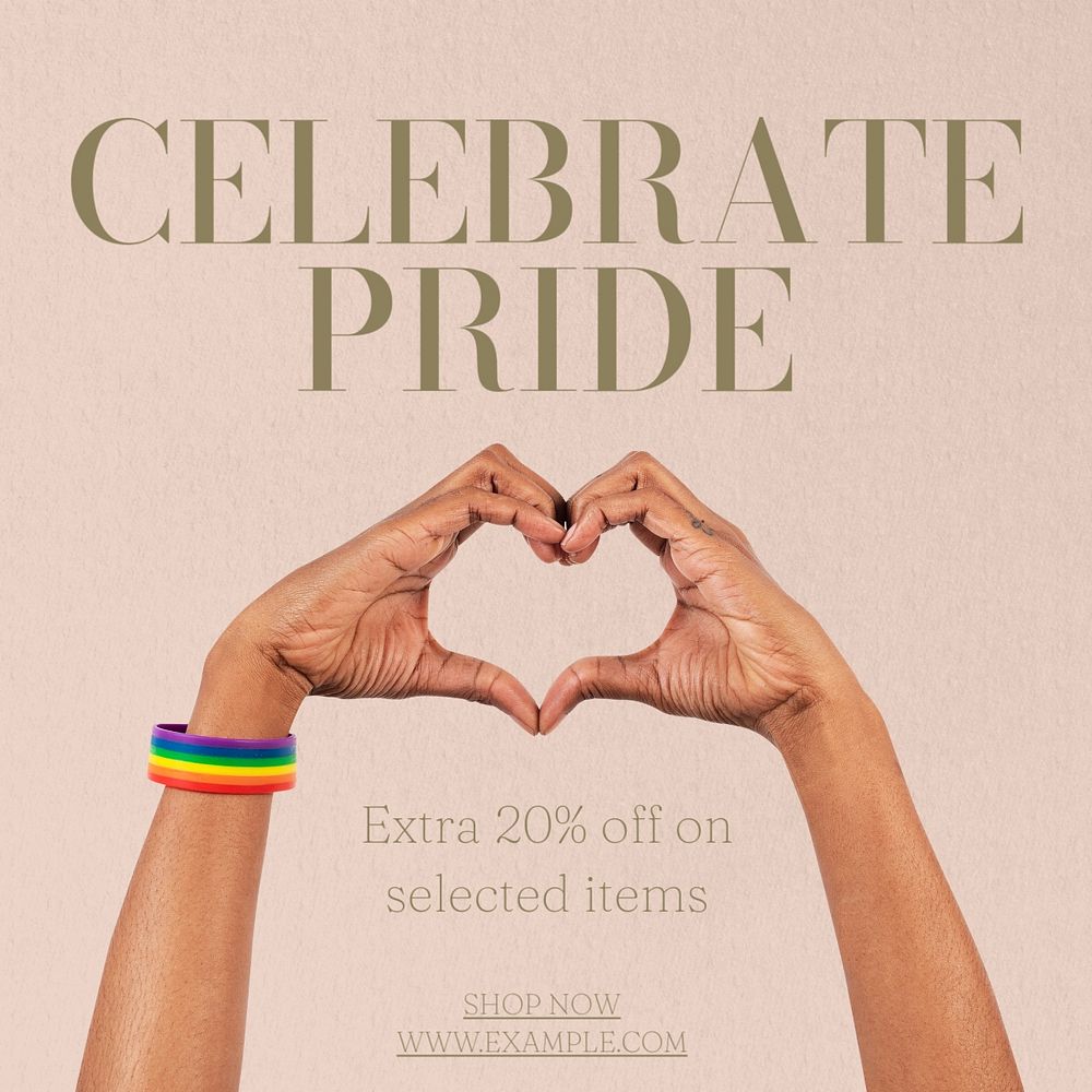 Celebrate pride Instagram post template, editable text