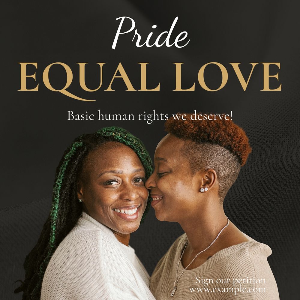 Equal love  Instagram post template, editable text