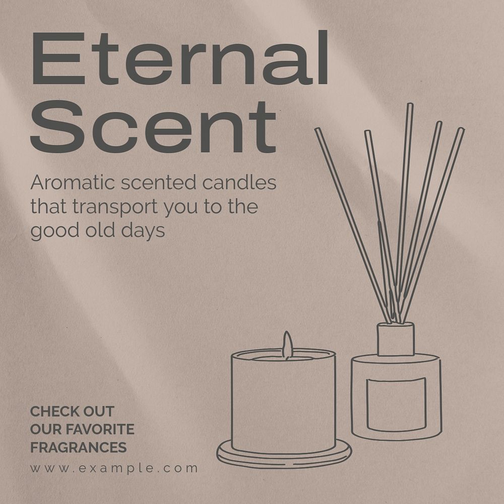 Scented candles Instagram post template, editable text