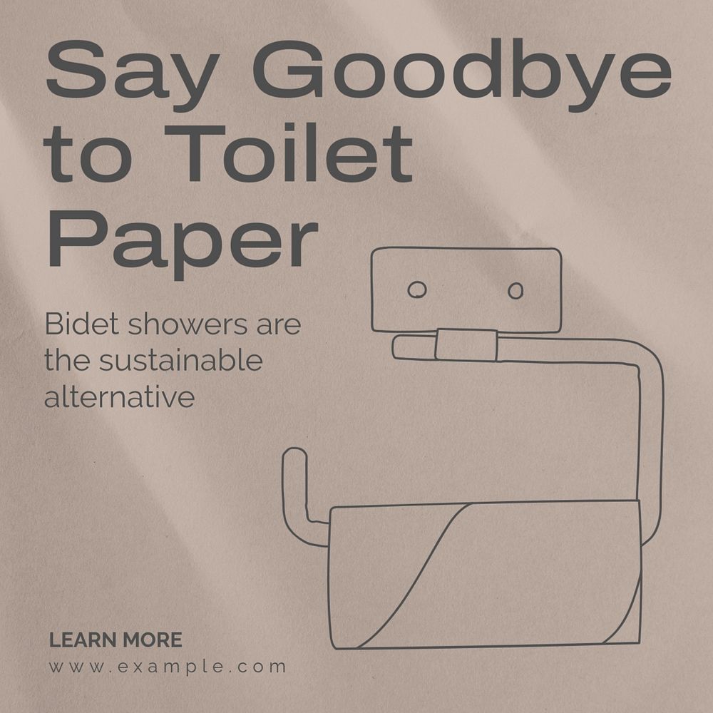 Bidet showers Instagram post template, editable text