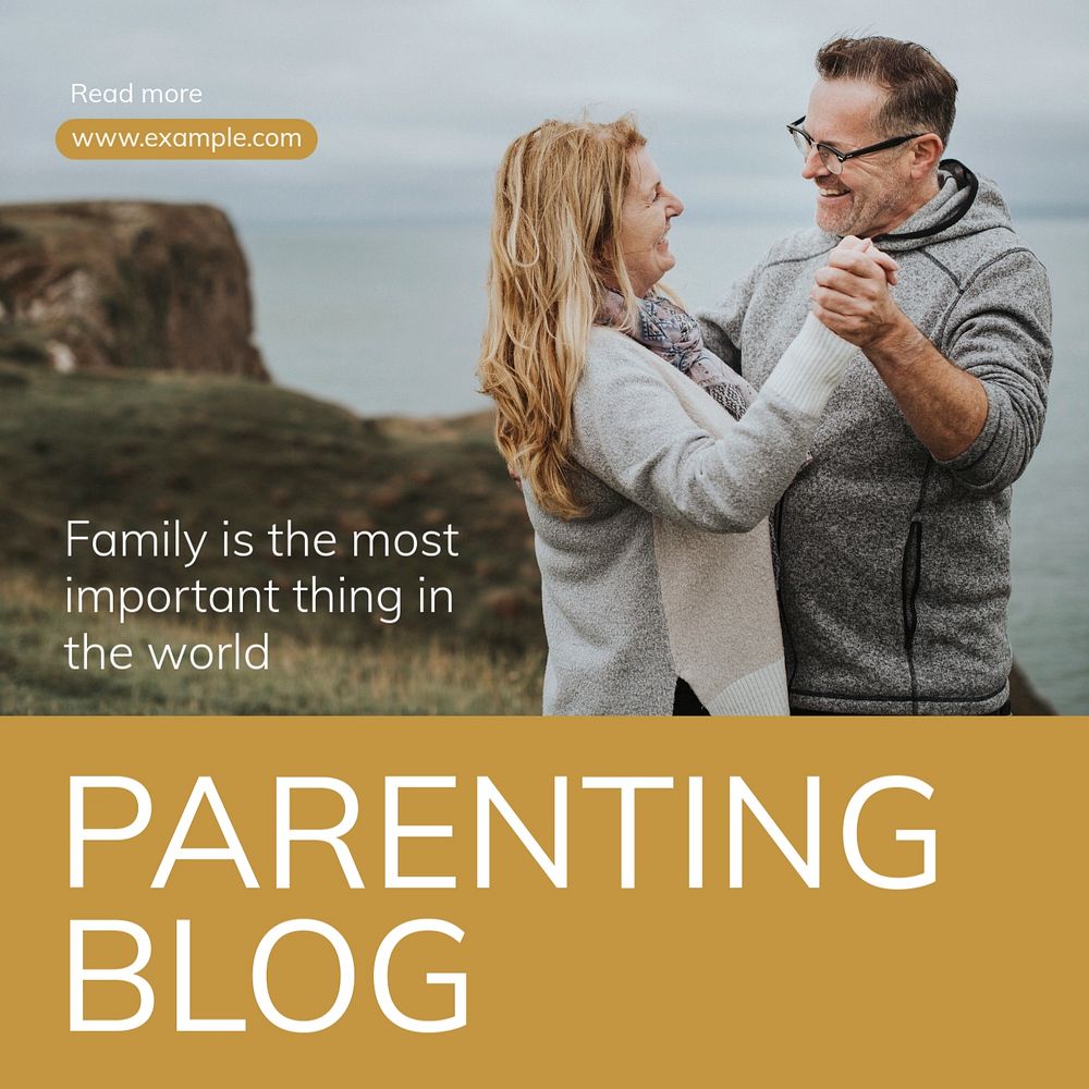 Parenting blog  Instagram post template, editable text