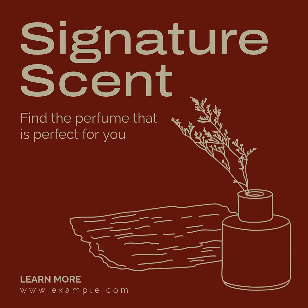 Perfume Instagram post template, editable text