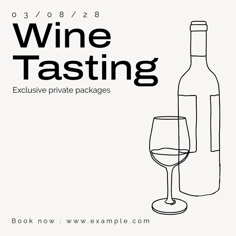 Wine tasting Instagram post template, editable text