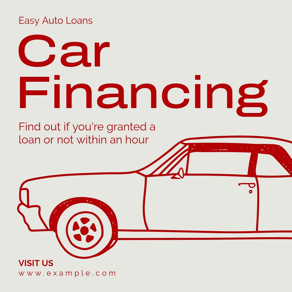 Easy auto loans Instagram post template, editable text