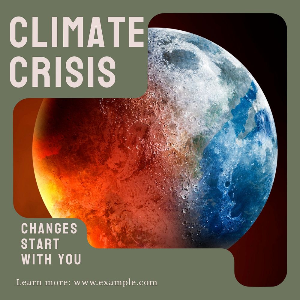 Climate crisis  Instagram post template, editable text