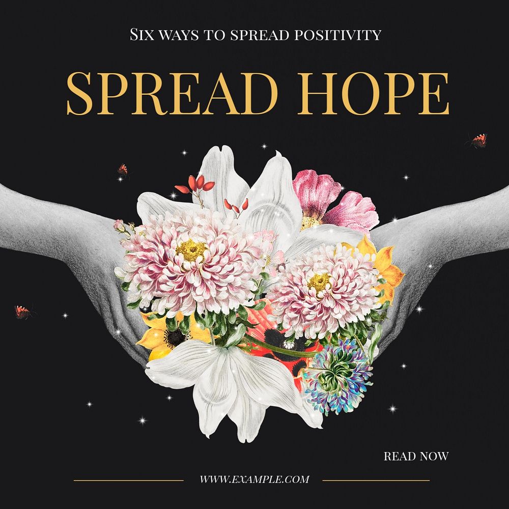 Spread hope Instagram post template, editable text