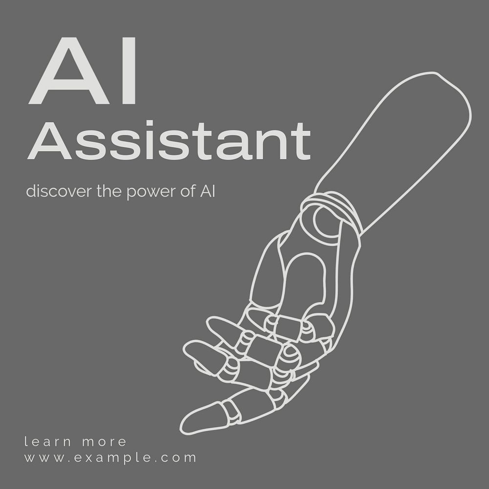 AI assistant Instagram post template, editable text