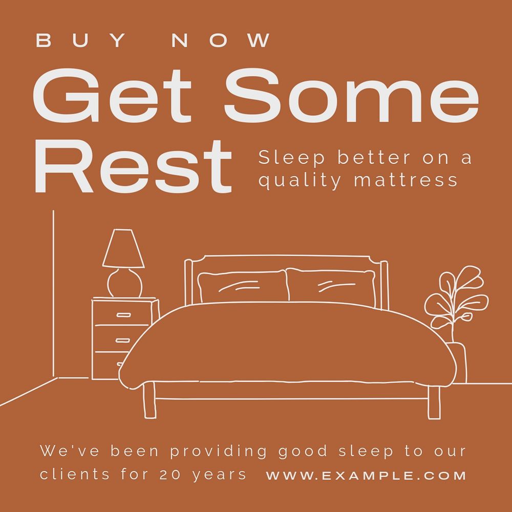 Mattress ad Instagram post template, editable text