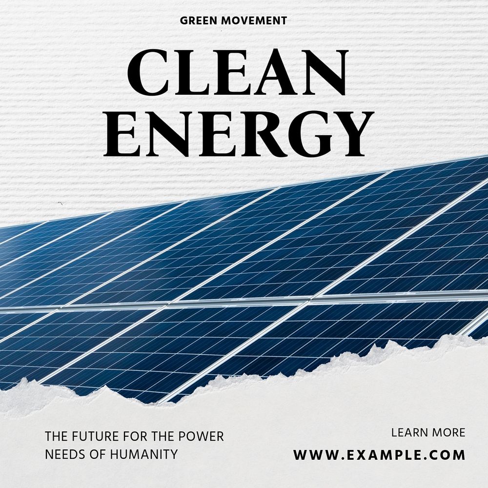 Clean energy Instagram post template, editable text