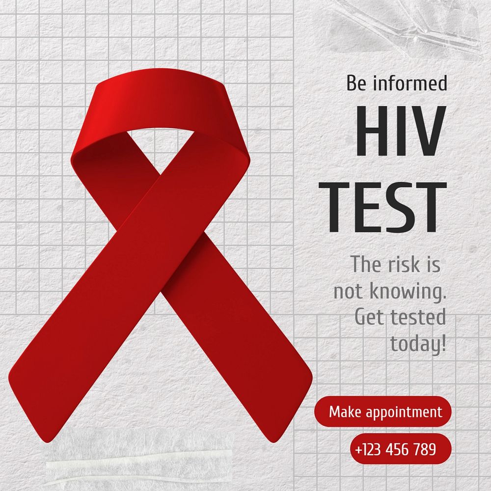 HIV test  Instagram post template, editable text