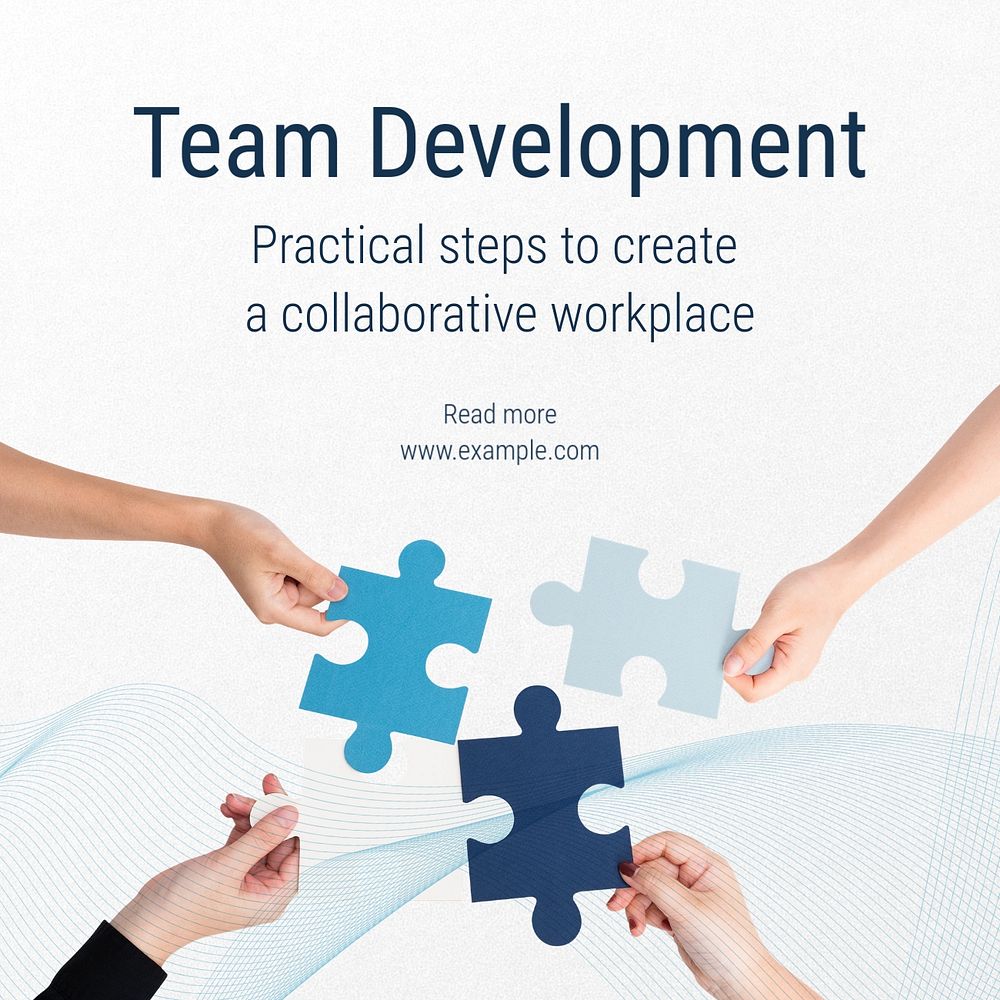 Team development Instagram post template, editable text