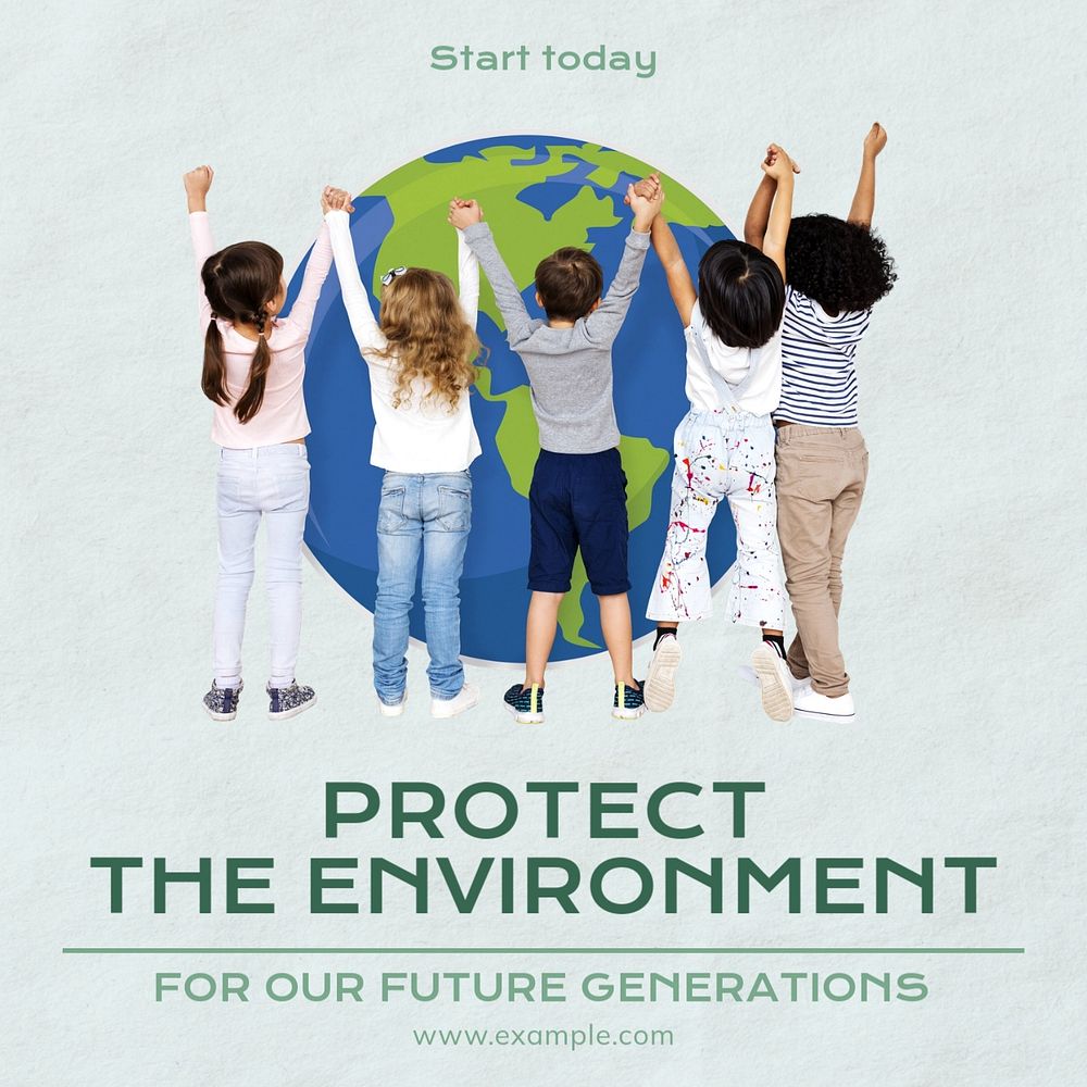 Protect the environment Instagram post template, editable text