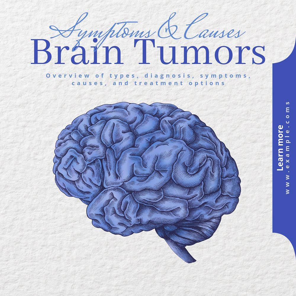 Brain tumors  Instagram post template, editable text