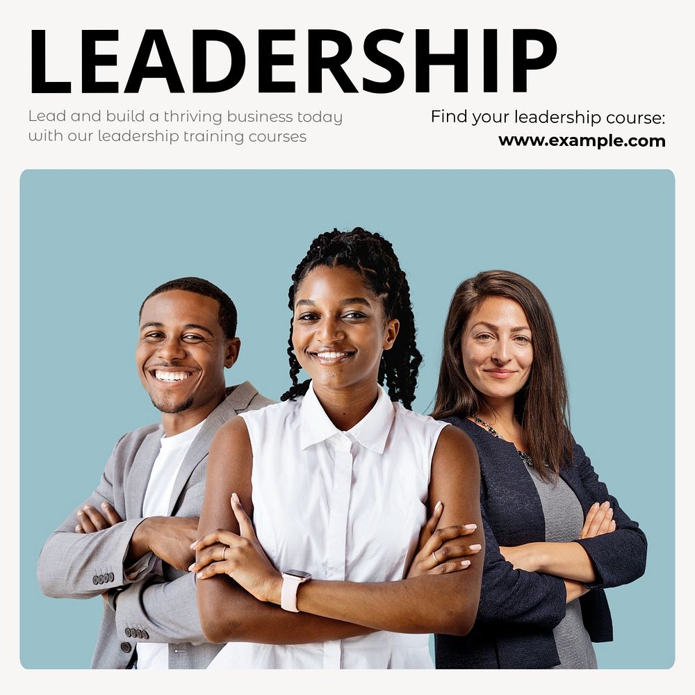 Leadership Instagram post template, editable text