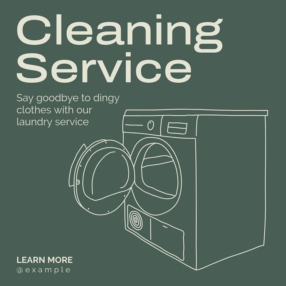 Cleaning service Instagram post template, editable text