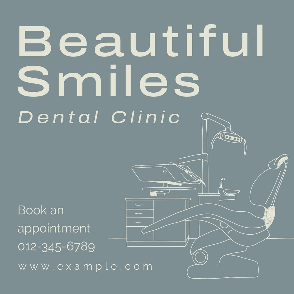 Dental clinic Instagram post template, editable text