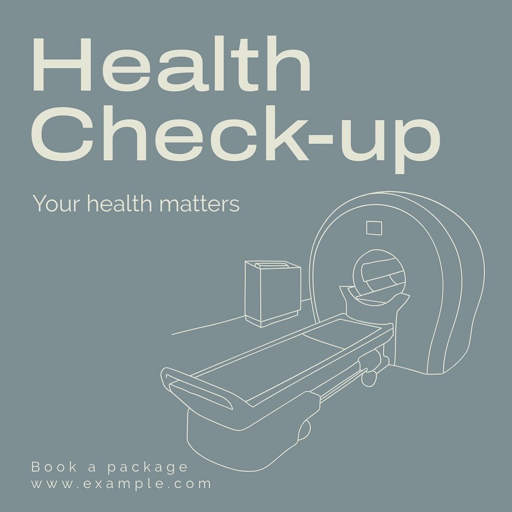 Health check-up Instagram post template, editable text