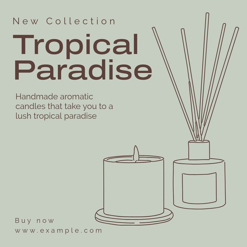 Tropical paradise Instagram post template, editable text