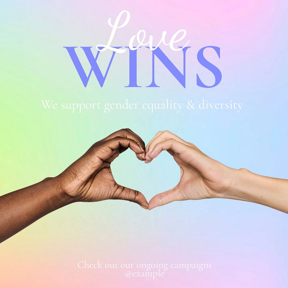 Love wins  Instagram post template, editable text