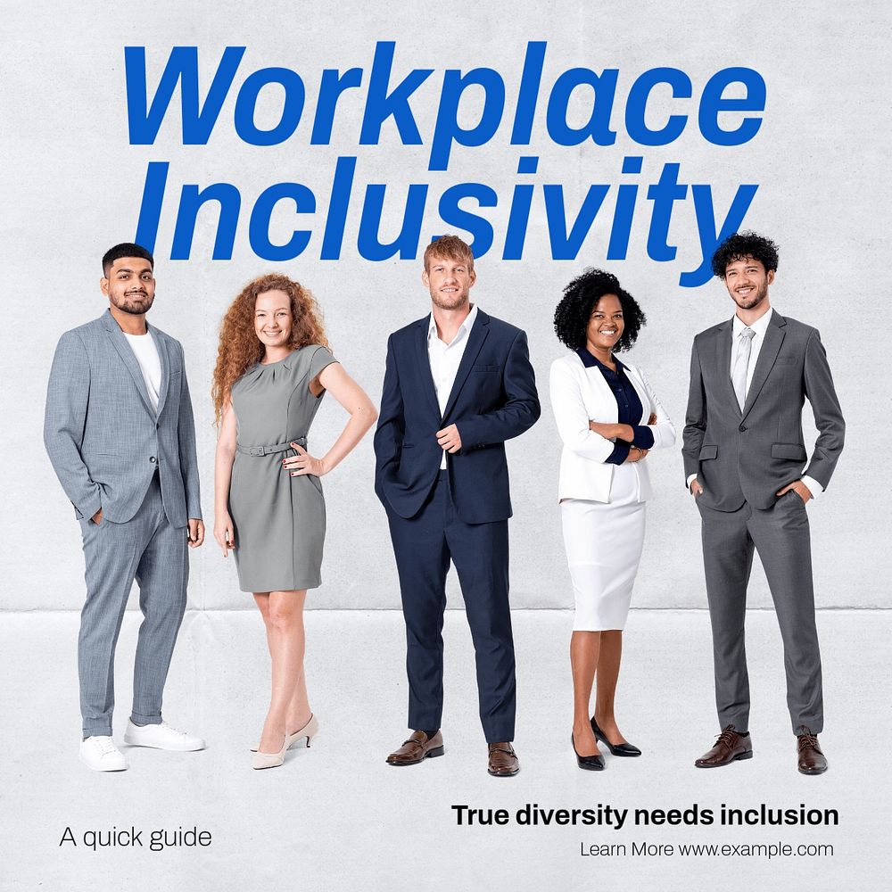 Workplace inclusivity   Instagram post template, editable text