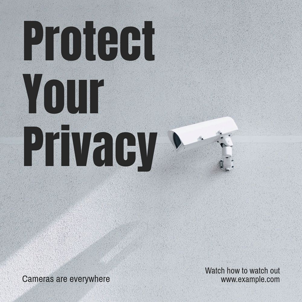 Protect your privacy Instagram post template, editable text