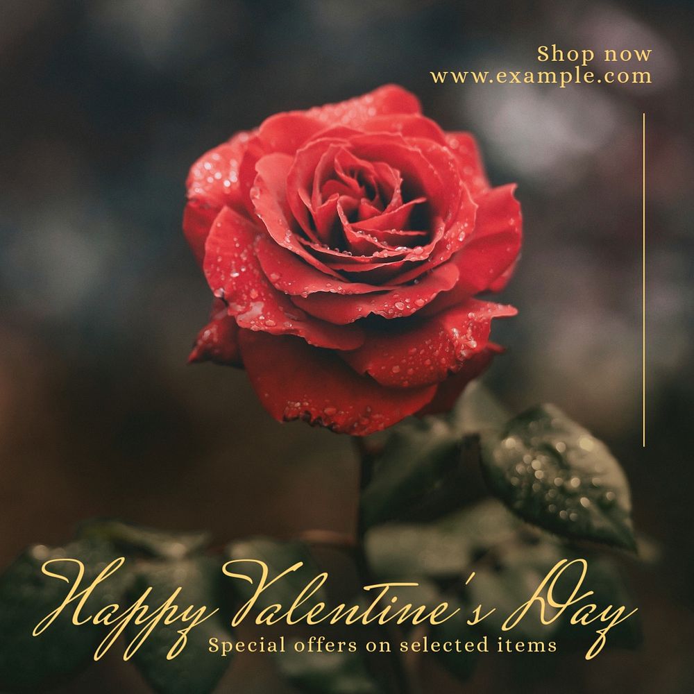 Valentine's day sale Instagram post template, editable text