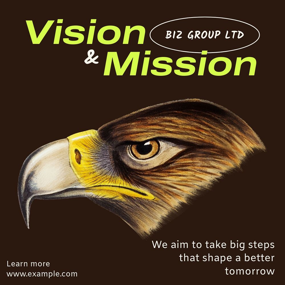 Company vision & mission post template, editable social media design