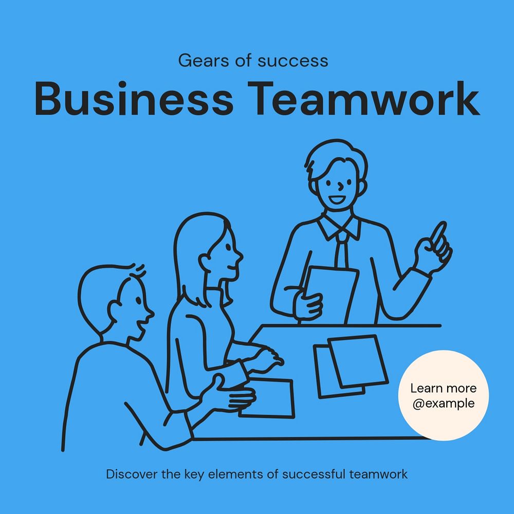 Business teamwork Instagram post template, editable text