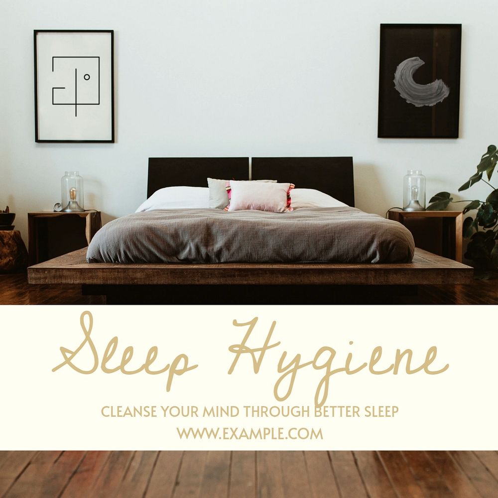 Sleep hygiene Instagram post template, editable text