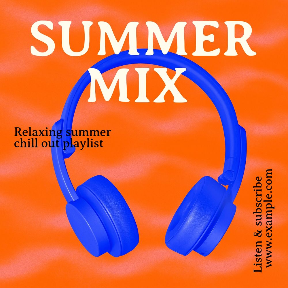 Summer remix Instagram post template, editable text