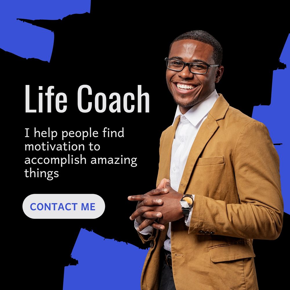 Life coach Instagram post template, editable text