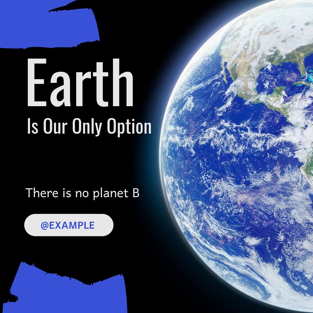 Save the Earth Instagram post template, editable text