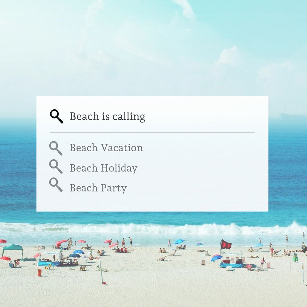 Beach is calling Instagram post template, editable text