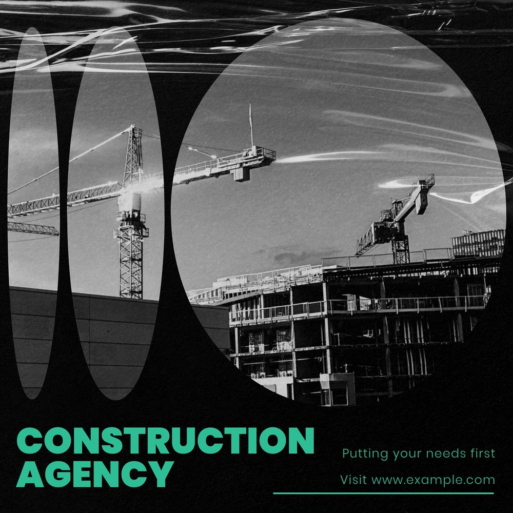 Construction agency Instagram post template, editable text