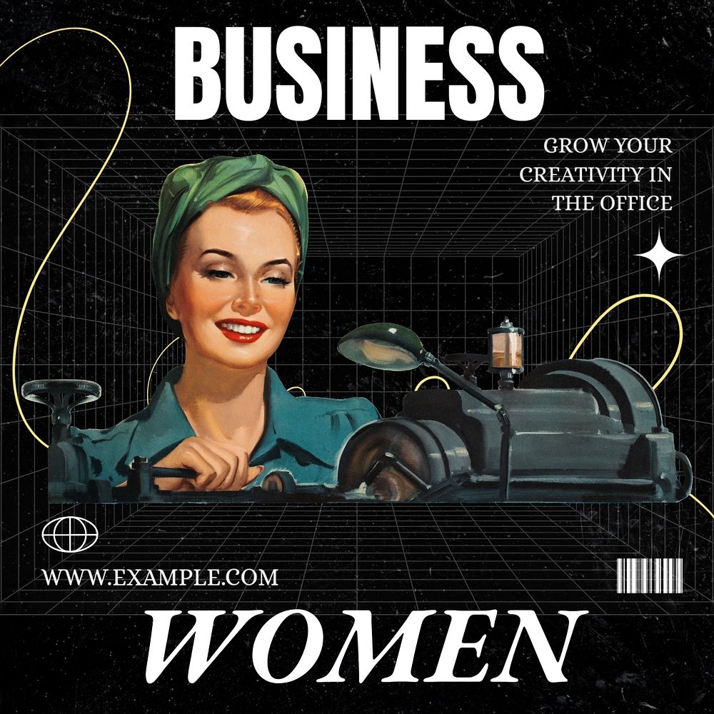 Business women Instagram post template, editable text