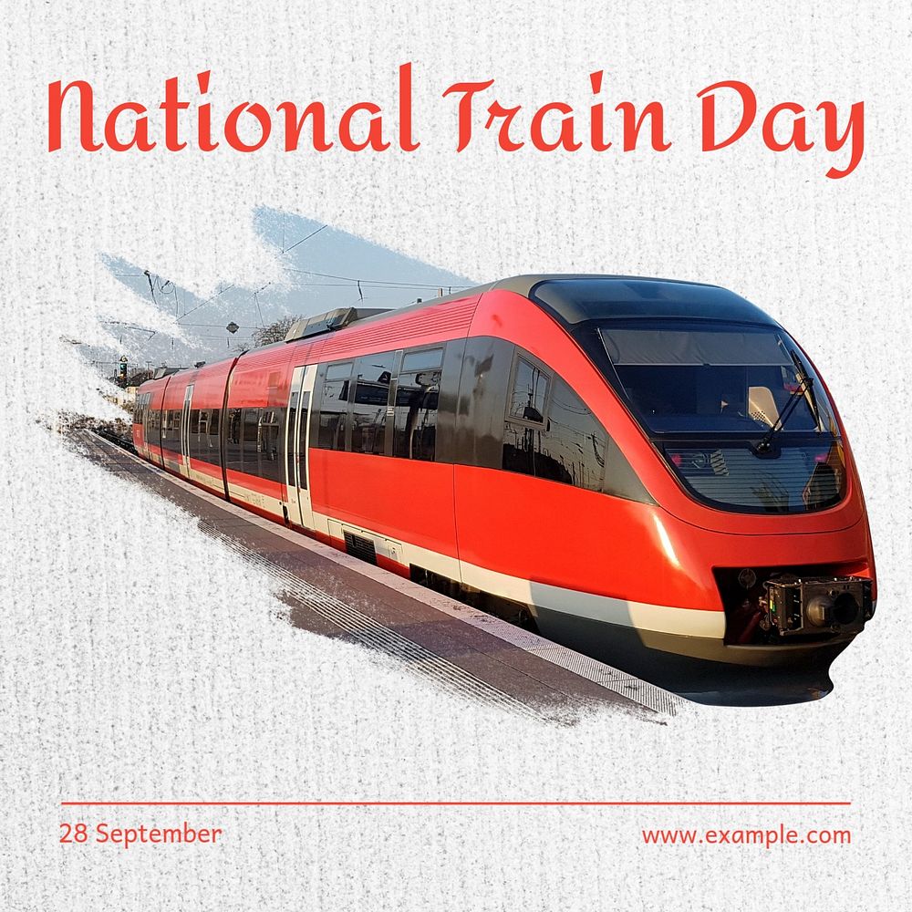 National train day Instagram post template, editable text