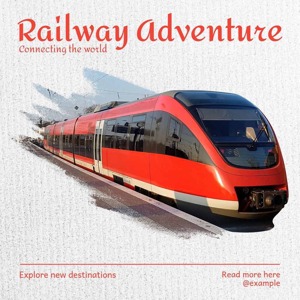 Railway   Instagram post template, editable text