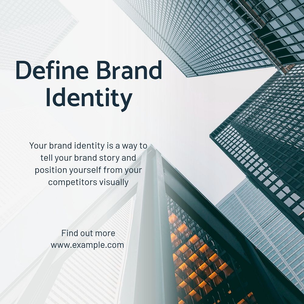 Define your brand Instagram post template, editable text