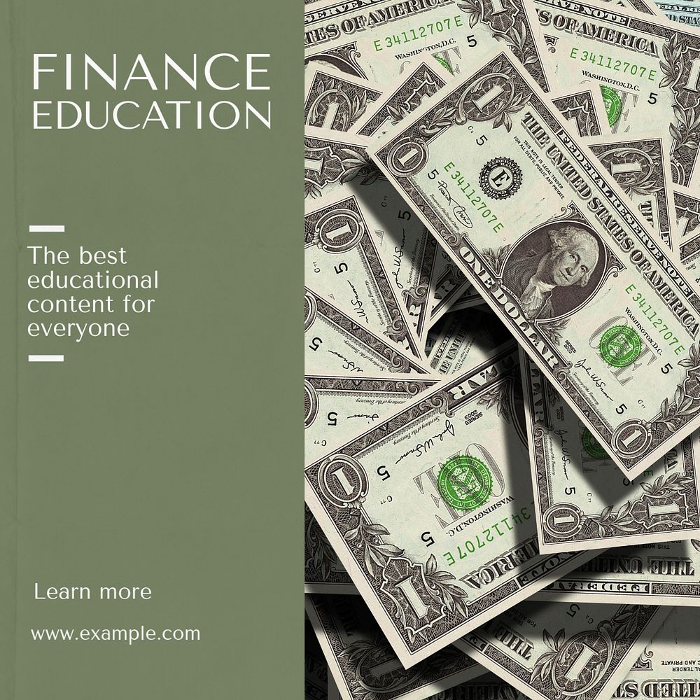 Finance education Instagram post template, editable text