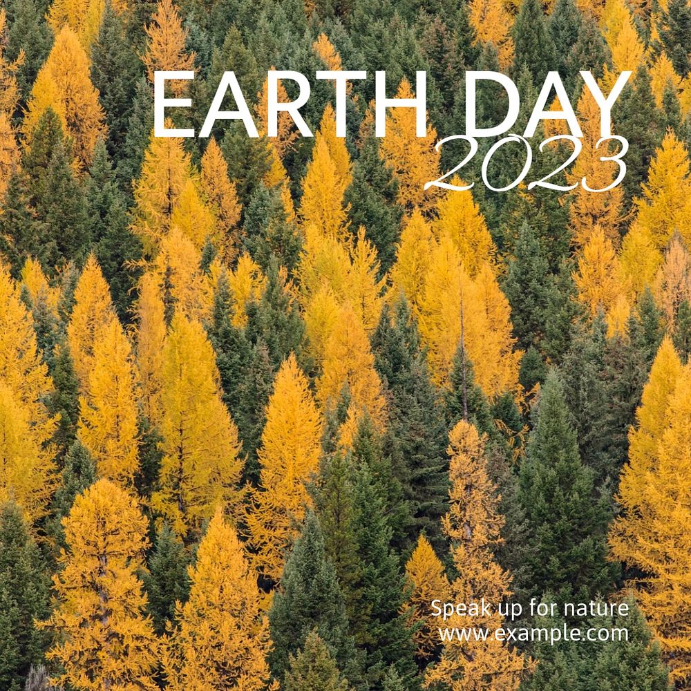 Earth day Instagram post template, editable text